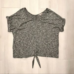 Juicy Couture Short Cuffed Sleeved Plain Front Knot Top!